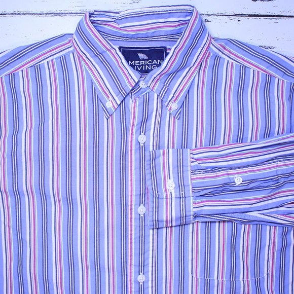 American Living Button-Down Men's Large LS Shirt - Picture 3 of 10